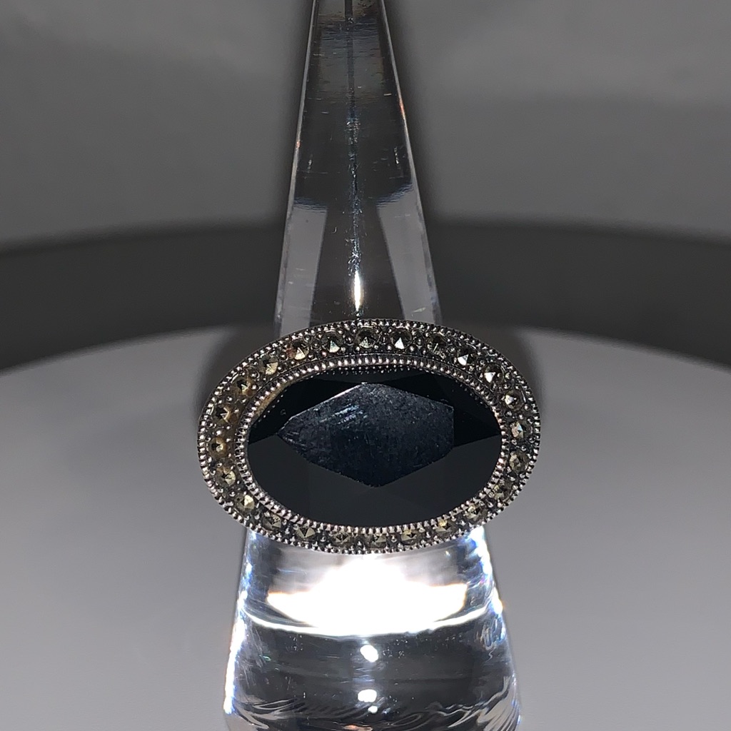 Sterling Jlo Black Stone Hematite Statement Ring 35$